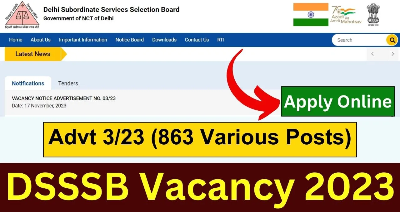 DSSSB Vacancy 2023