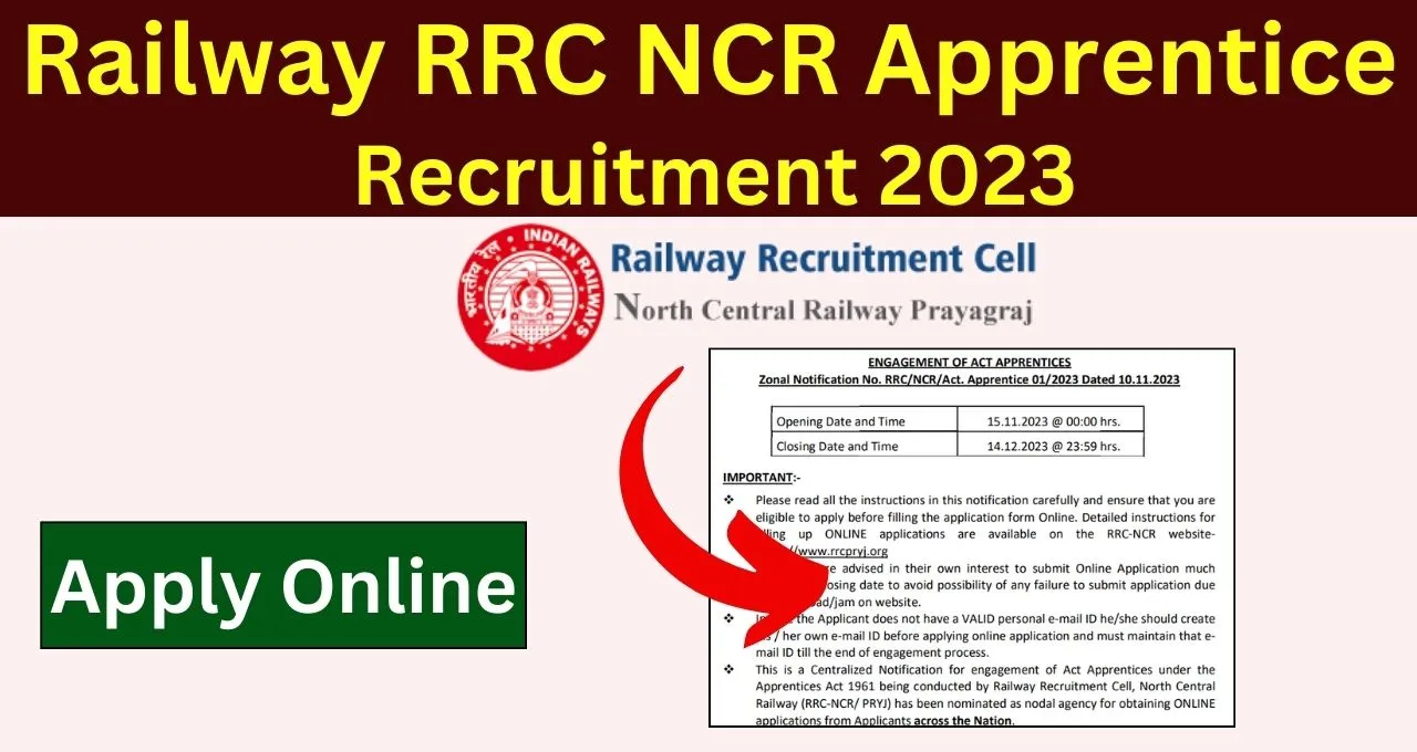 Railway RRC NCR Apprentice Recruitment 2023