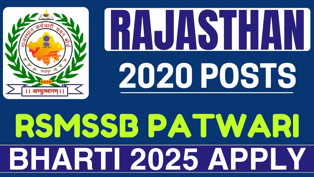 Rajasthan RSMSSB Patwari Bharti 2025