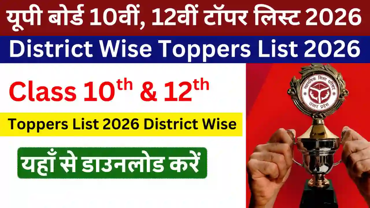 UP Board 10th 12th Toppers List 2026 Check District Wise List