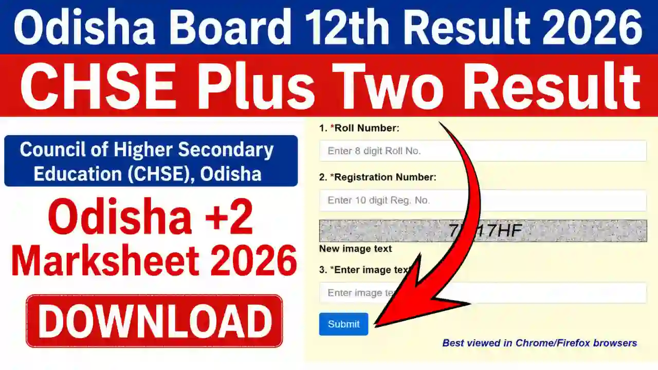 CHSE Odisha 12th Result Plus Two Marksheet 2026 Download