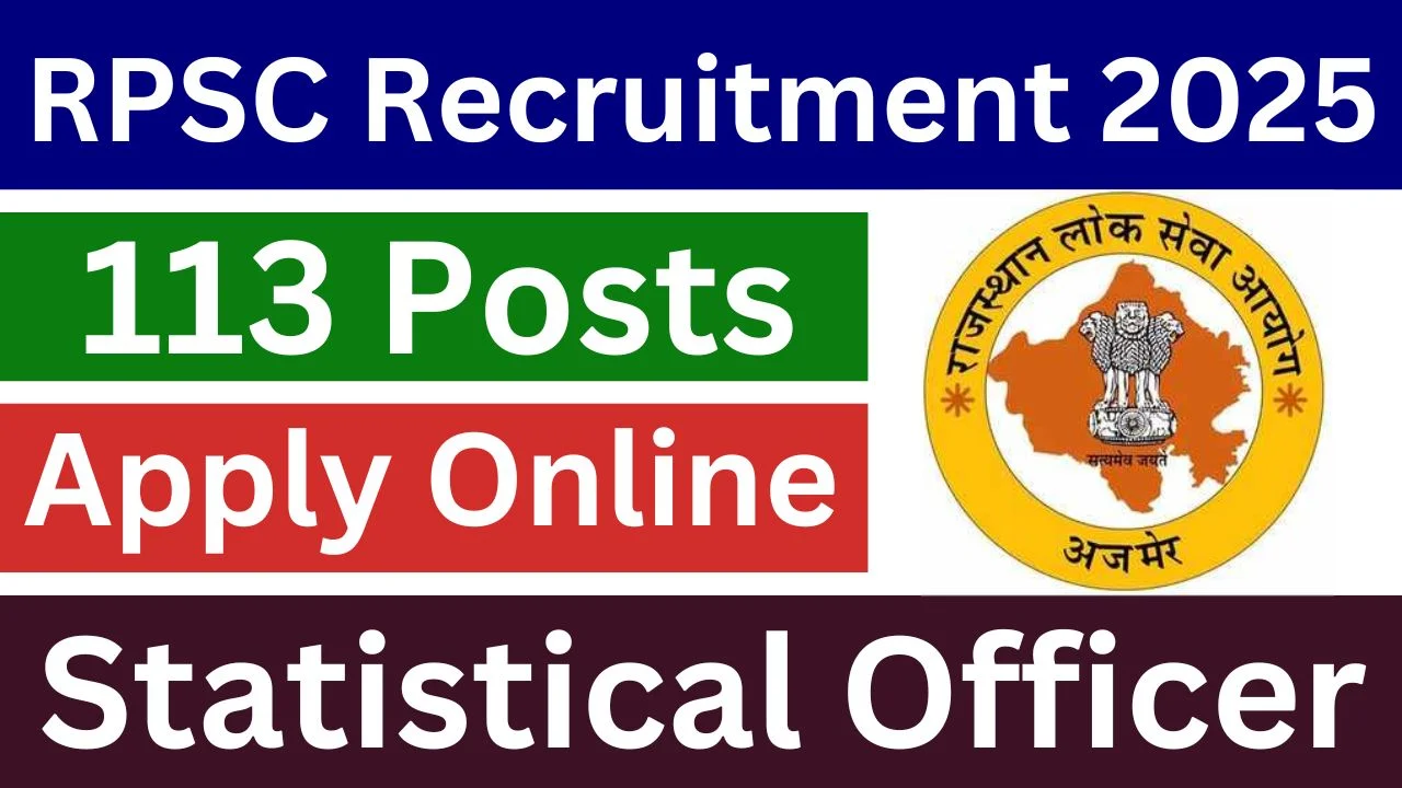 RPSC Statistical Officer Recruitment
