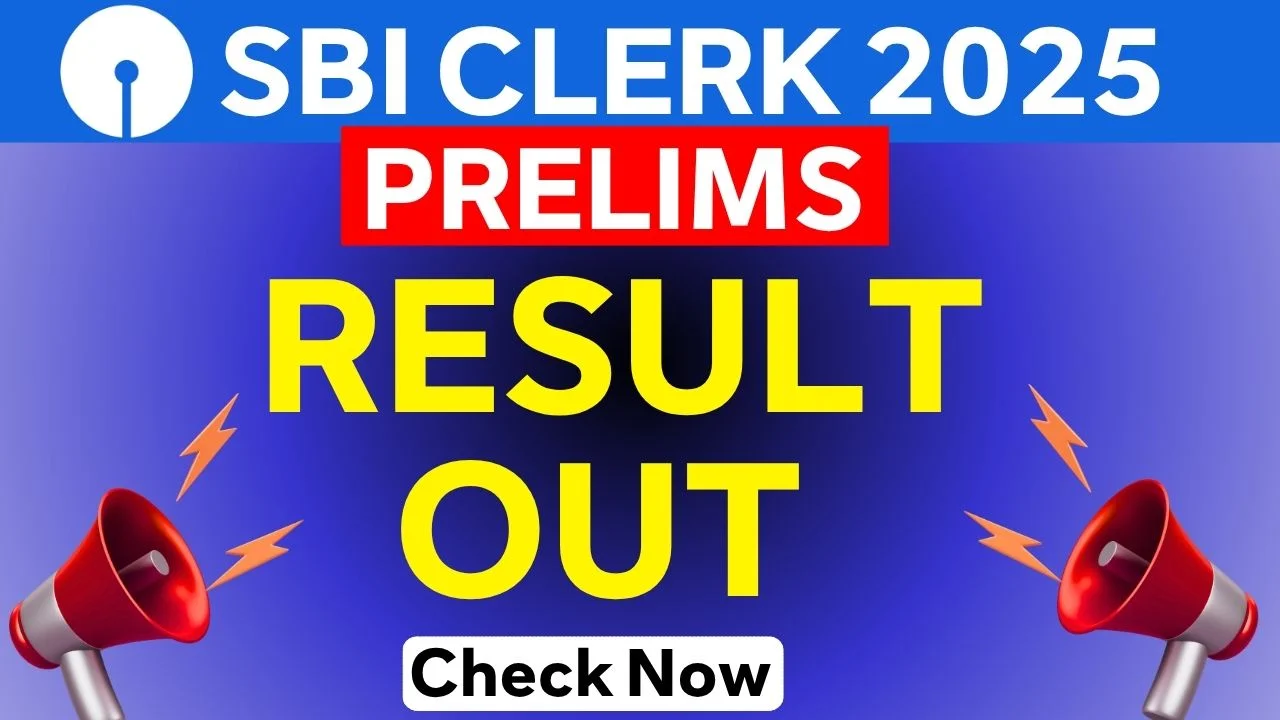 SBI Clerk Prelims Result 2025 Link, Cut-Off, Scorecard Download