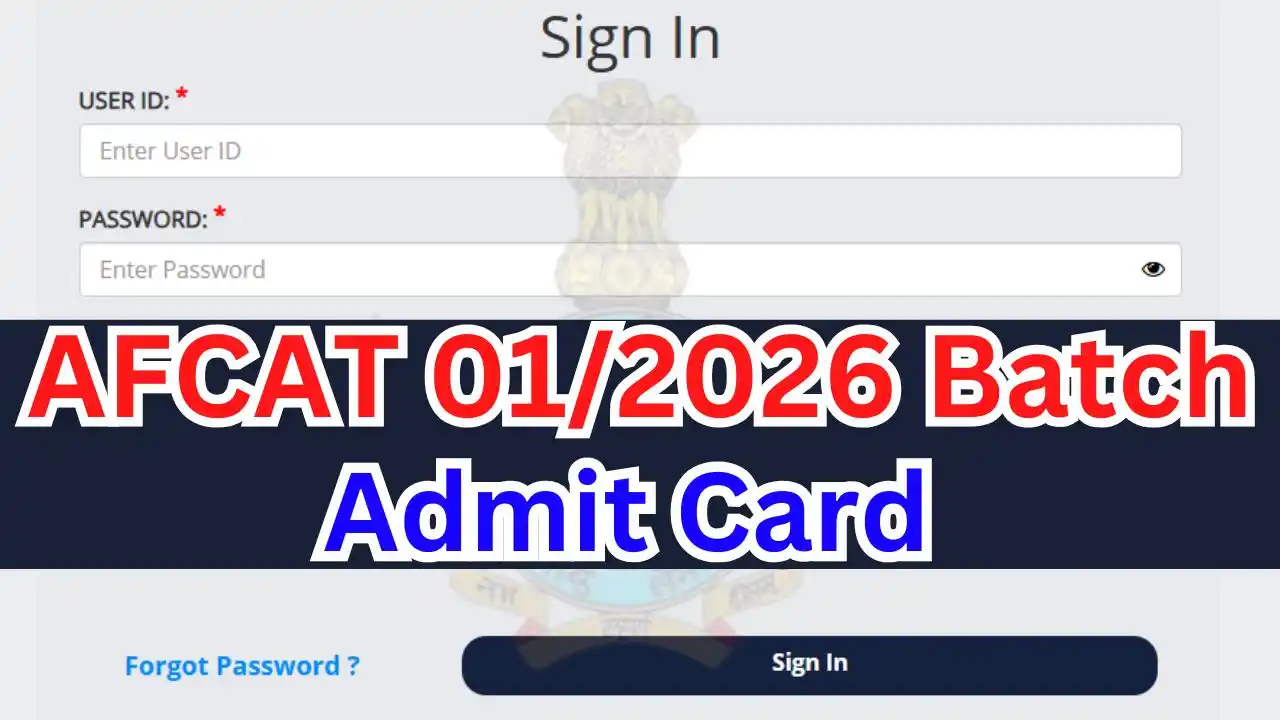 Indian Air Force AFCAT 012026 Batch Admit Card