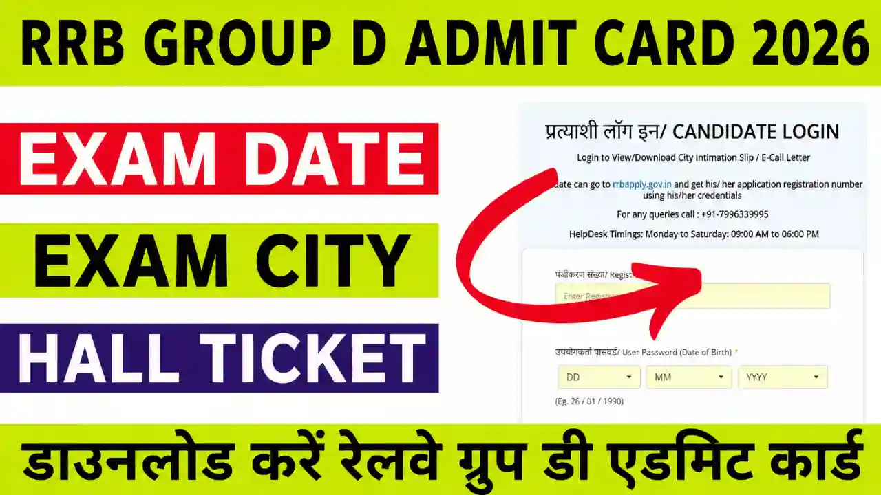 RRB Group D Admit Card 2026 Exam Date CBT Hall Ticket Download