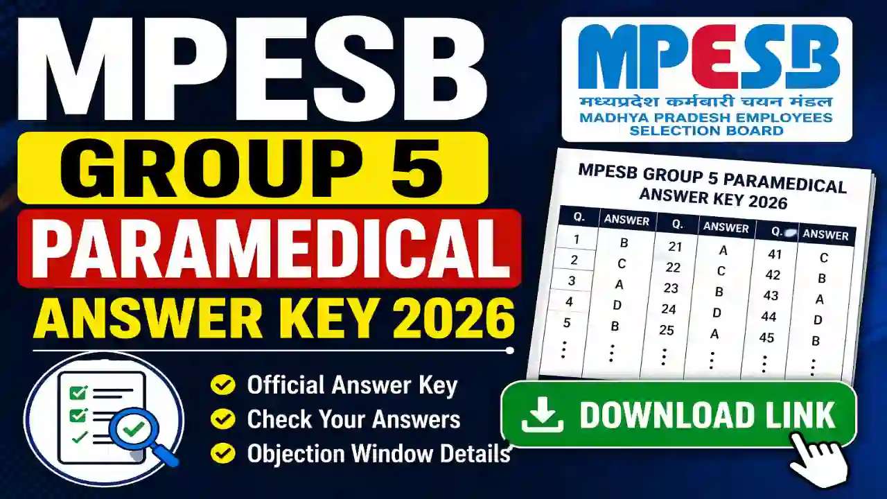 MPESB Group 5 Paramedical Answer Key 2026