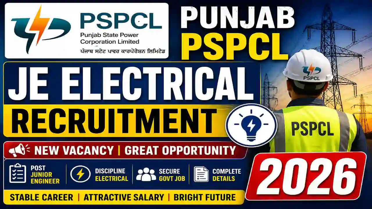Punjab PSPCL JE Electrical Recruitment 2026