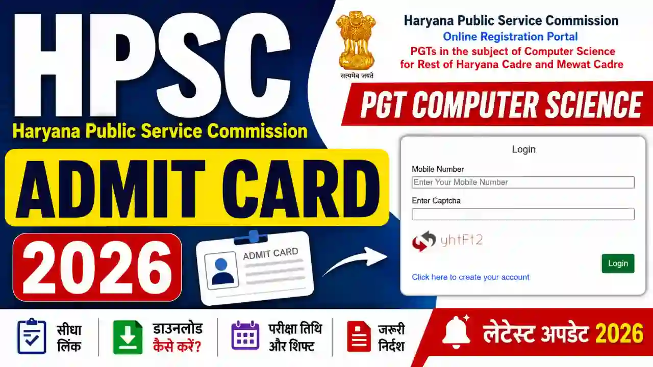 HPSC PGT Computer Science Admit Card 2026