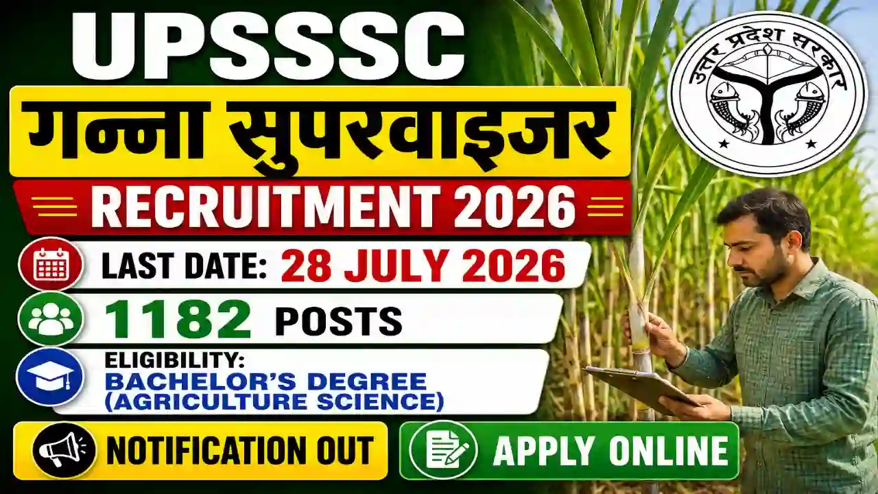 UPSSSC Cane Supervisor Recruitment 2026