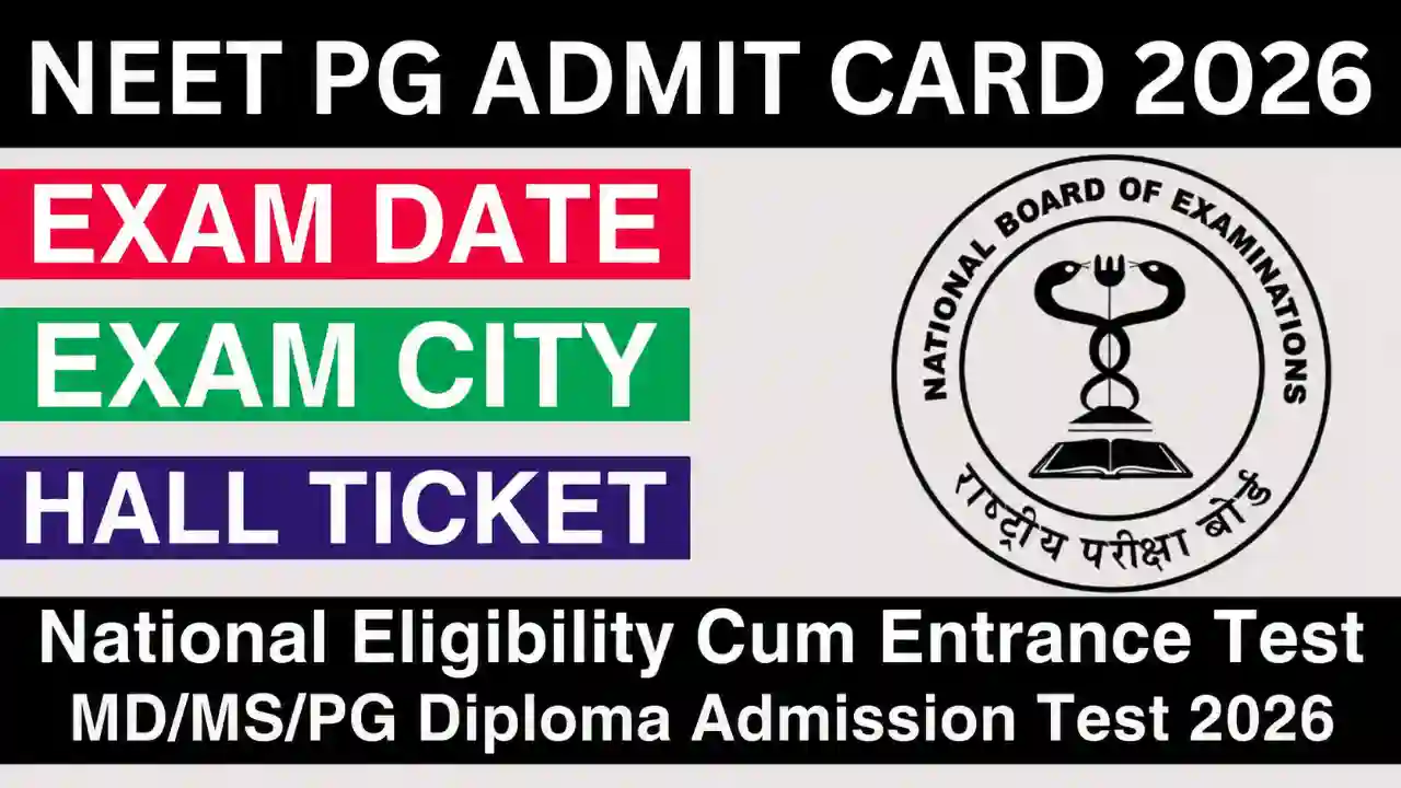 NEET PG Exam City Admit Card 2026